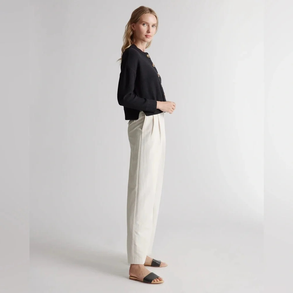 QUINCE 100% Organic Cotton Cropped Cardigan Size Small - Picture 7 of 14